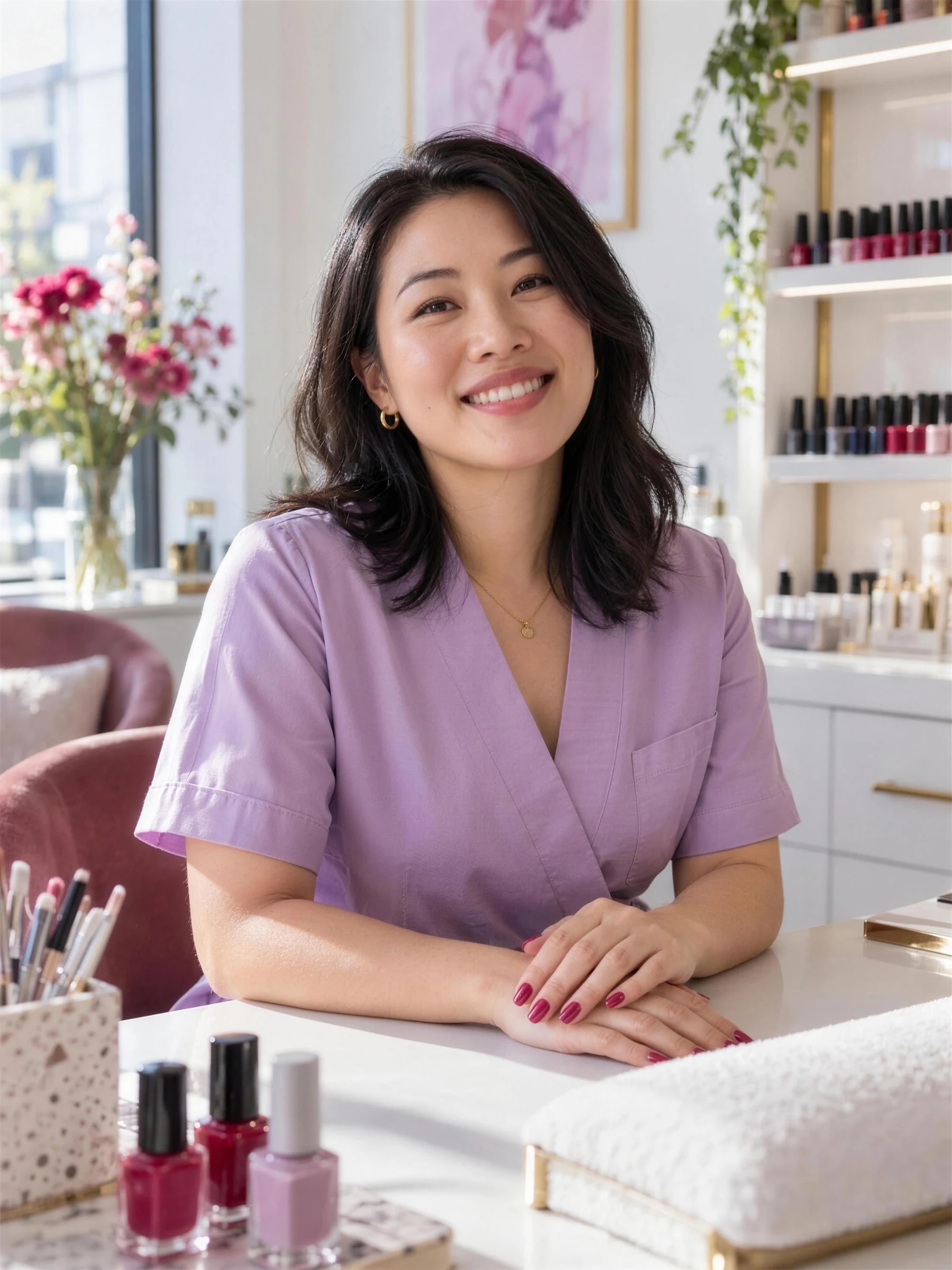 Professionnelle dans un salon de beauté.